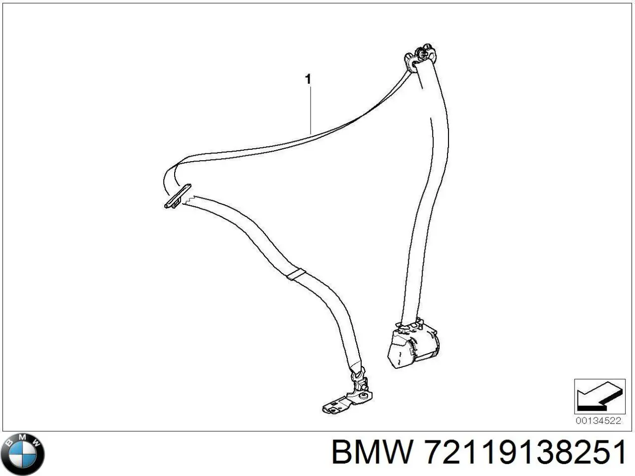 Ремень безопасности передний левый на BMW 5 (E60) купить.