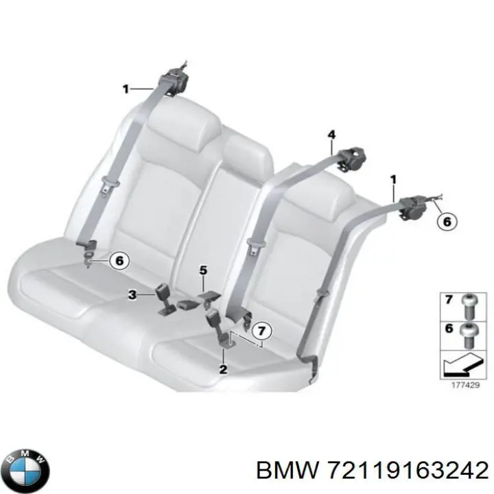 72119163242 BMW Ремень безопасности задний