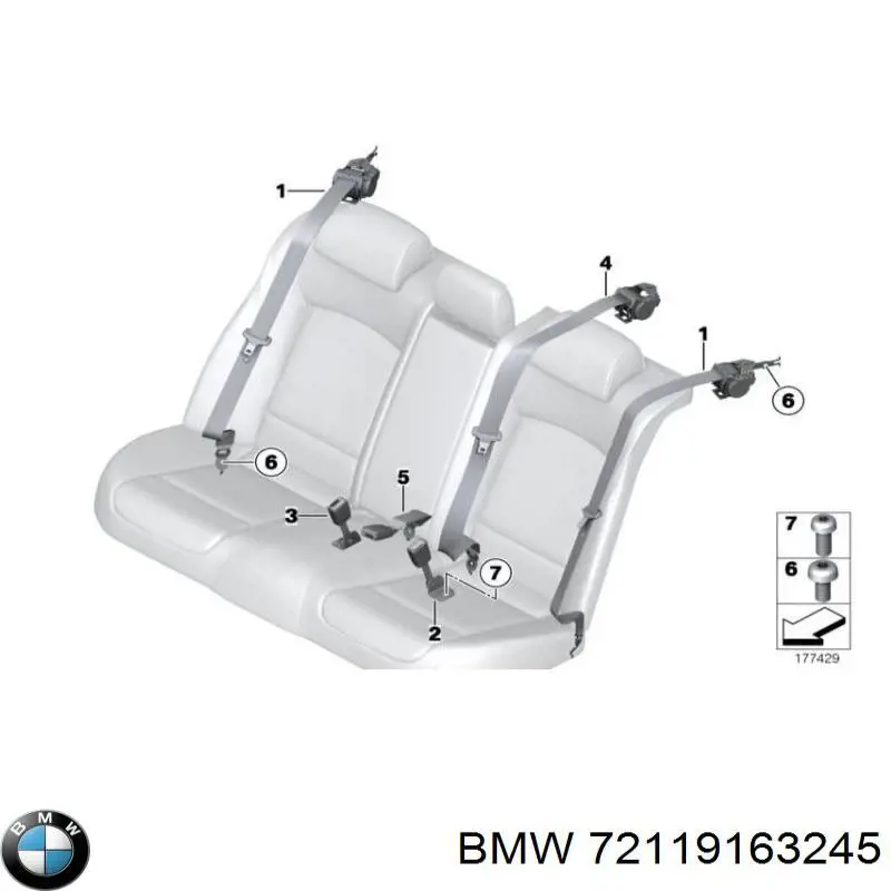 72119163245 BMW Ремень безопасности задний