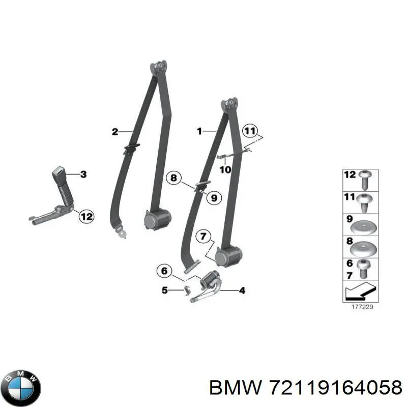 72119164058 BMW Ремень безопасности передний левый