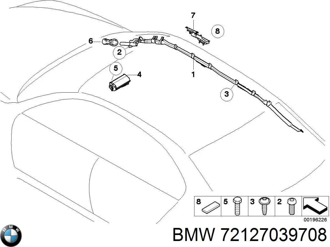Подушка безопасности пассажира 72127039708 BMW