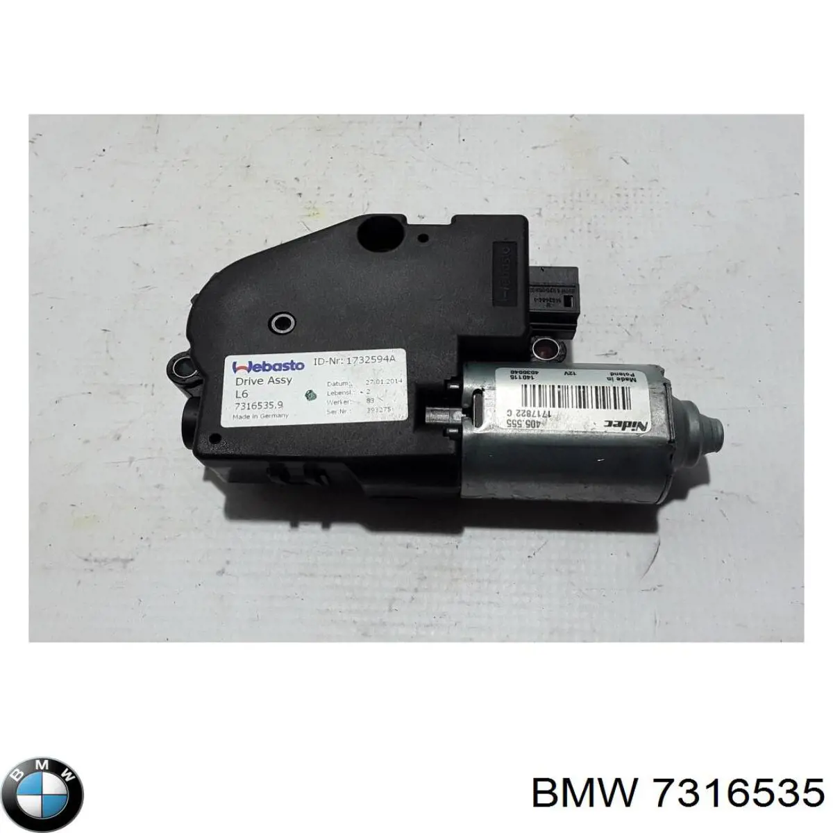 7316535 BMW Мотор привода люка
