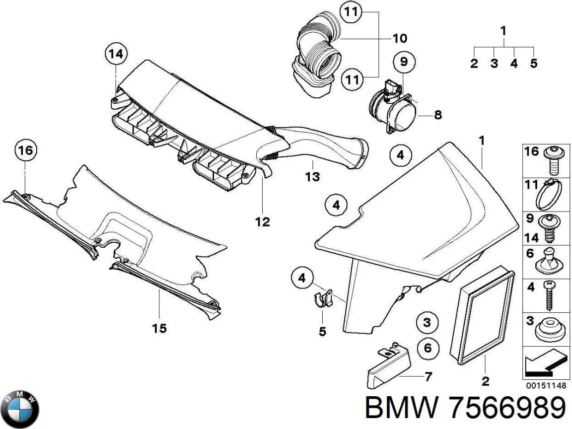 7566989 BMW Датчик расхода воздуха