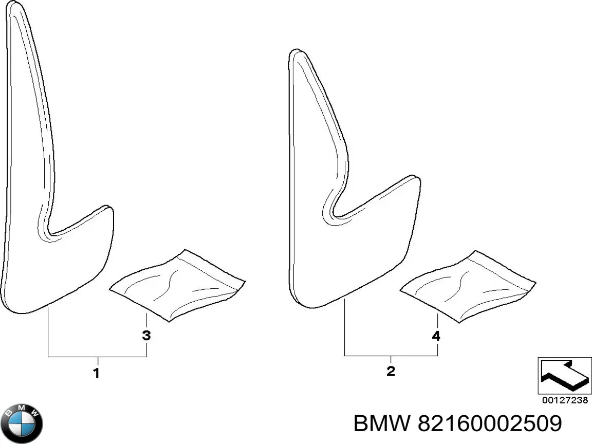 Брызговики передние, комплект BMW 3 купе (E46) (1999 - 2006) цена, от 40.90 USD
