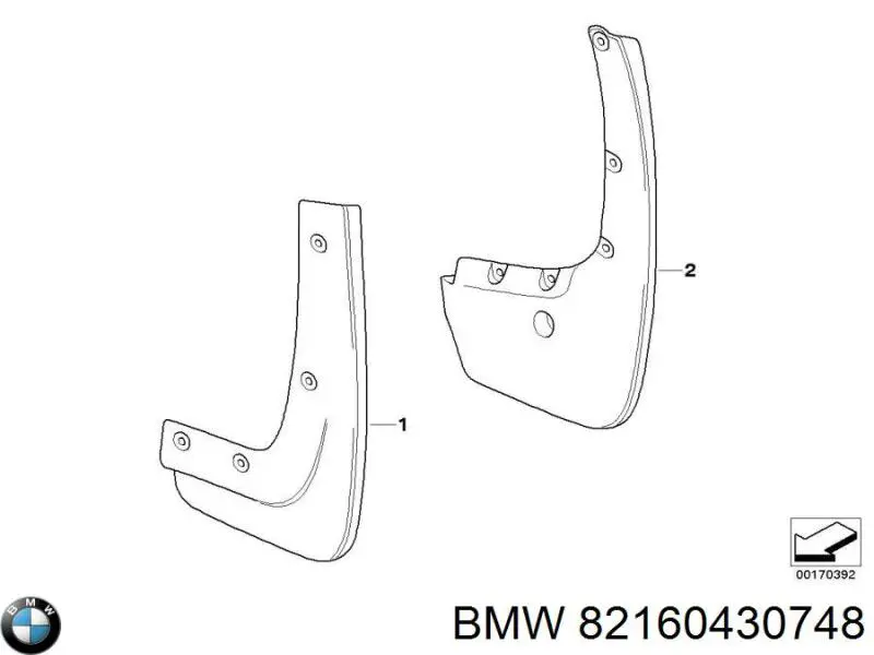 Брызговики передние, комплект на BMW X6 (E72) купить.