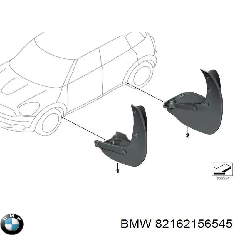 82162156545 BMW protetores de lama traseiros, kit