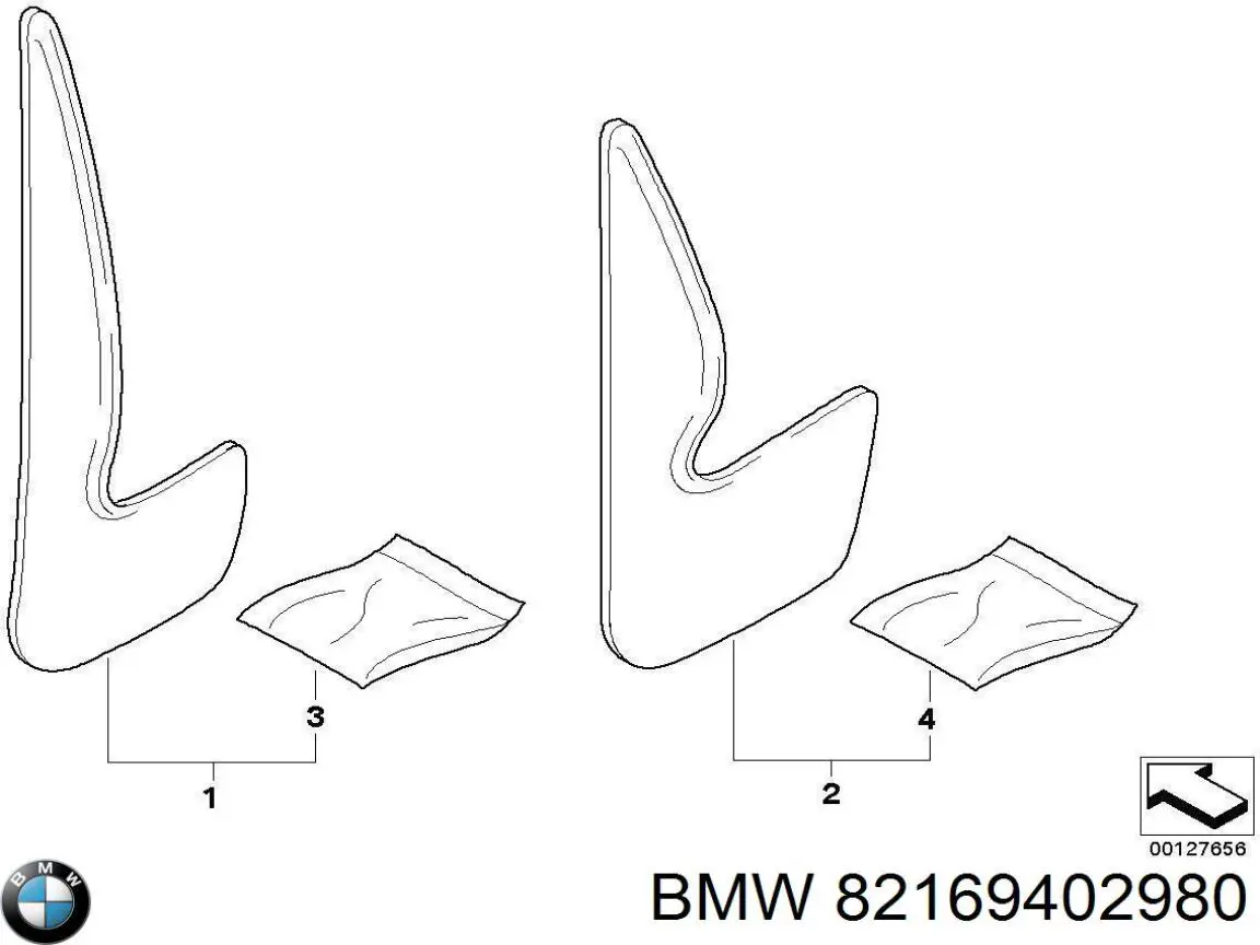 Брызговики задние, комплект на BMW 3 (E36) купить.