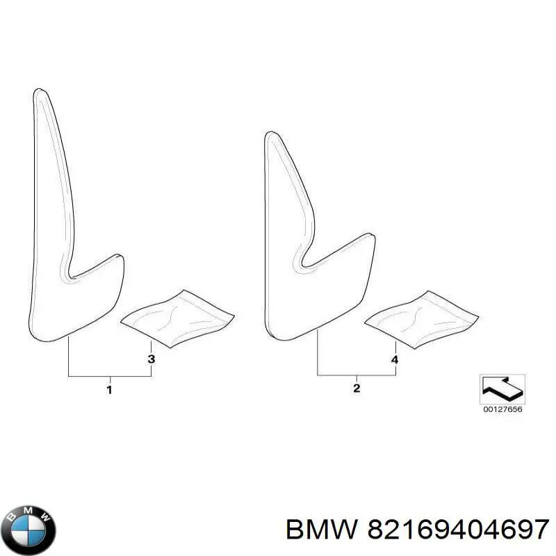 Брызговики передние, комплект BMW 7 седан (E38) (1994 - 2001) цена, от 83.78 USD
