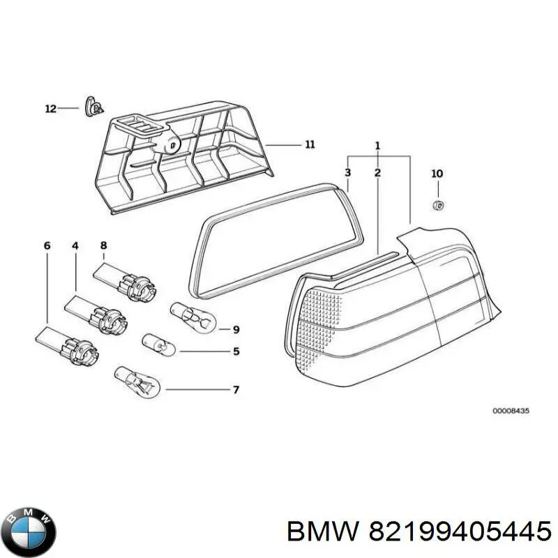 Фонарь задний правый на BMW 3 (E36) купить.