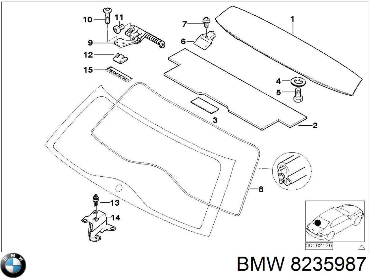 Спойлер багажника (двери 3/5-й задней) 8235987 BMW