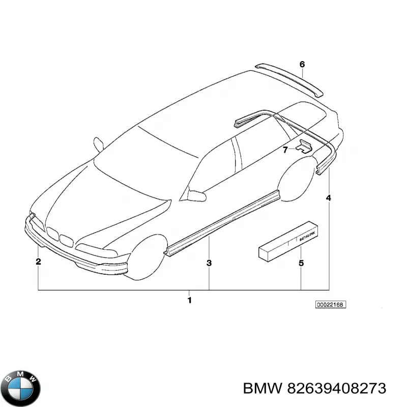 82639408273 BMW spoiler de porta-malas (de 3ª/5ª porta traseira)