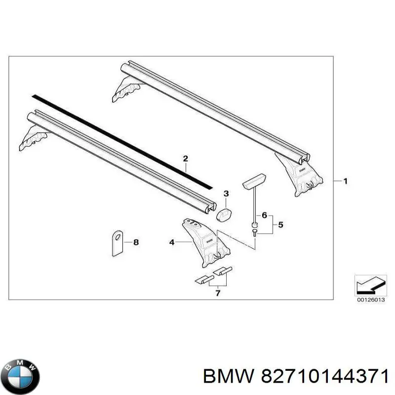 Поперечины багажника крыши, комплект BMW 82710144371