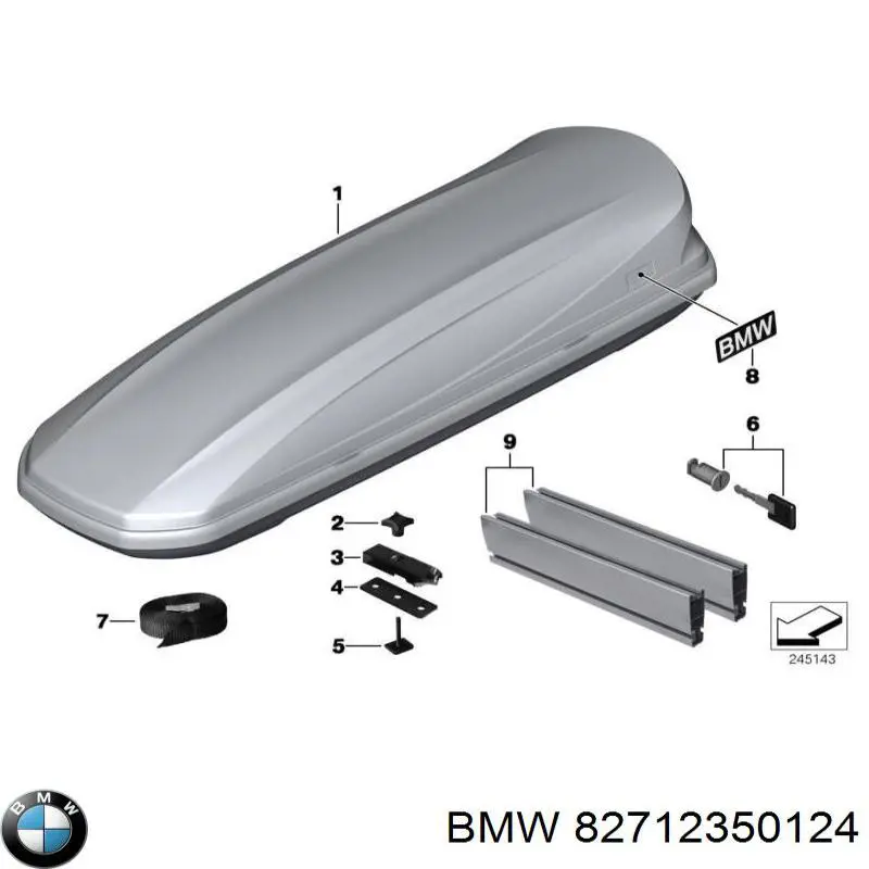 Поперечины багажника крыши, комплект 82712350124 BMW