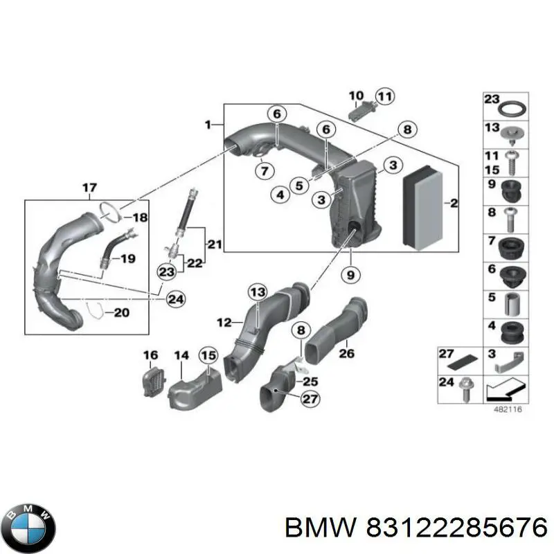 Ароматизатор на приборную панель 83122285676 BMW