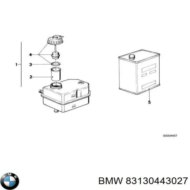 Жидкость тормозная BMW BRAKE FLUID DOT 4 5 л (83130443027)