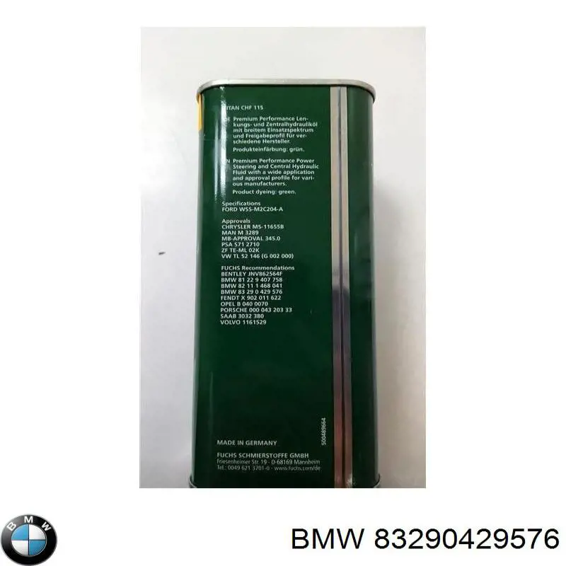 Купить 83290429576 BMW Гидравлическое масло