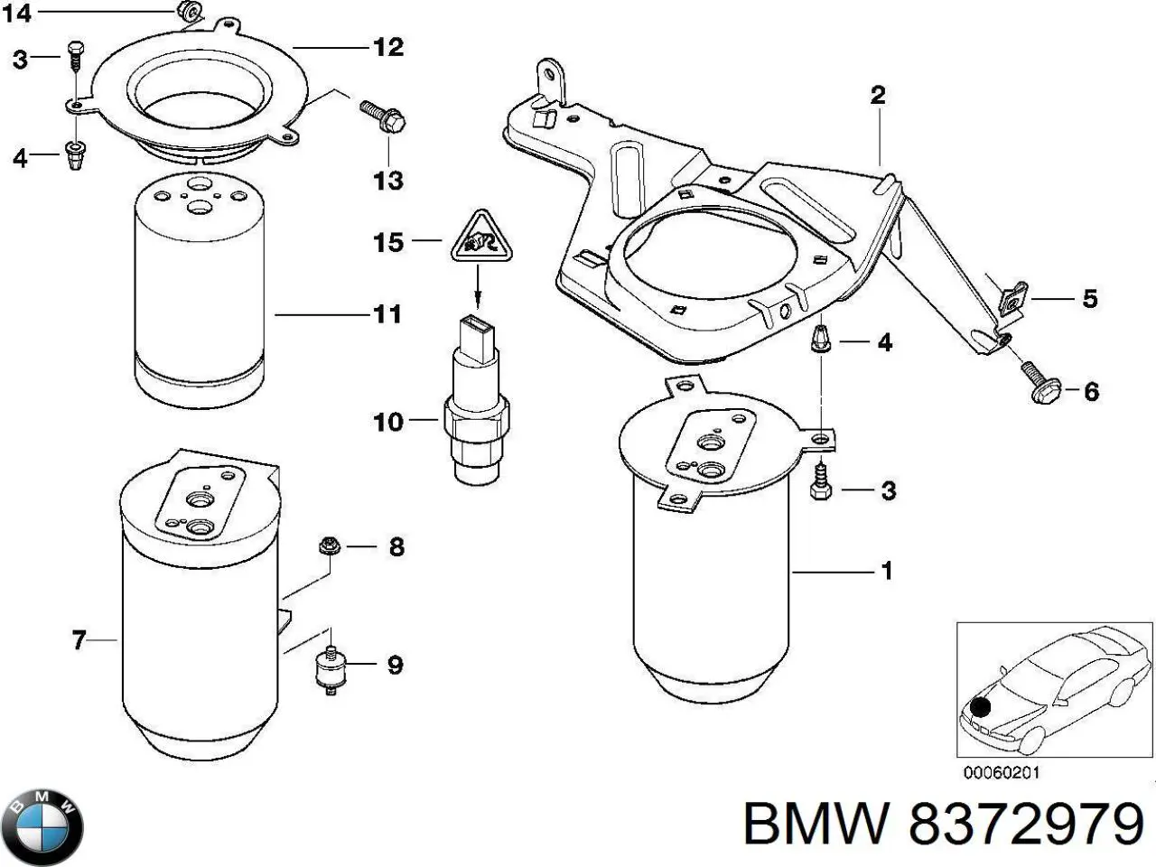 Осушитель кондиционера 8372979 BMW