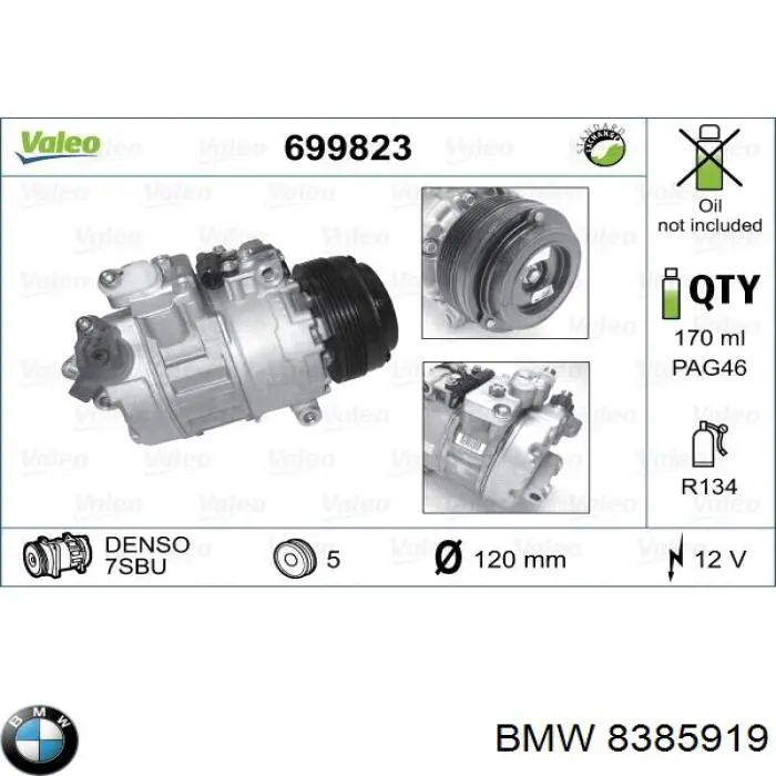 8385919 BMW compressor de aparelho de ar condicionado