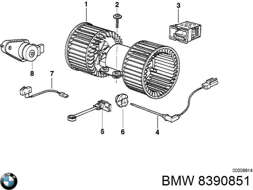 Вентилятор печки 8390851 BMW