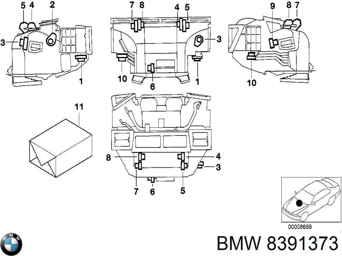  Привод заслонки печки BMW 3 