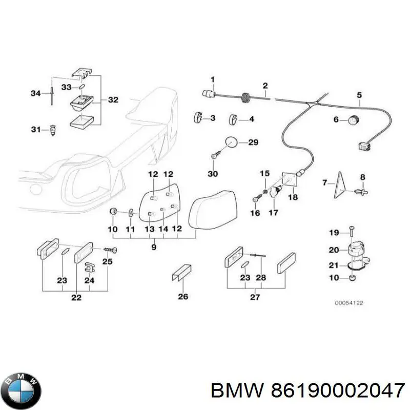 Фонарь подсветки заднего номерного знака на BMW 3 (E36) купить.