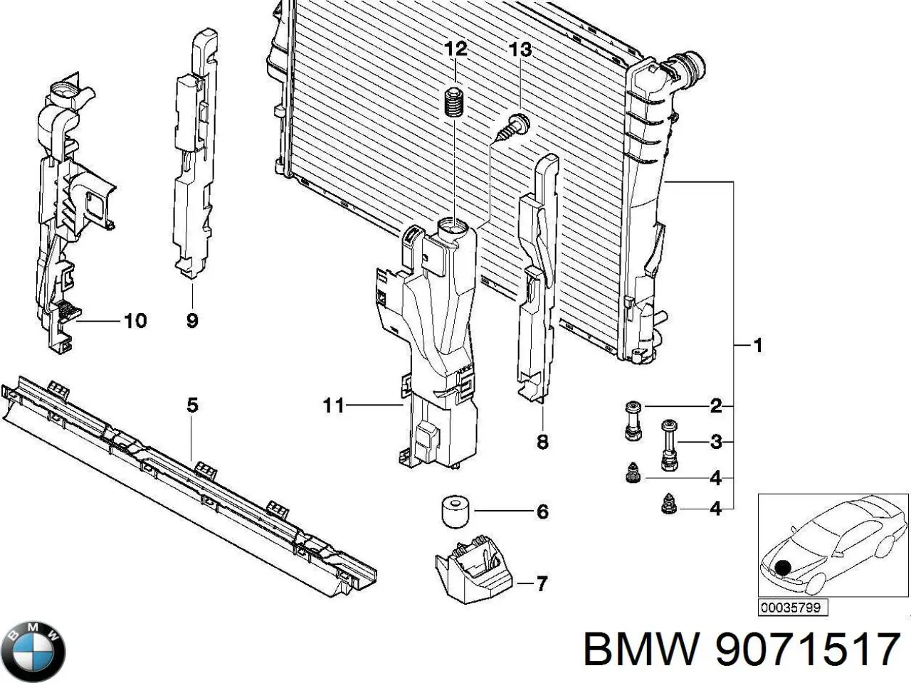 Радиатор 9071517 BMW