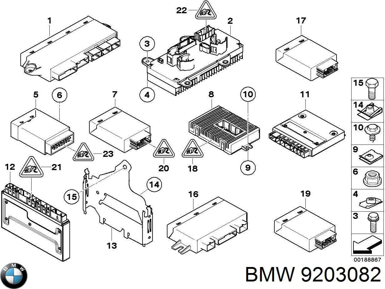 9203082 BMW Модуль управления (ЭБУ) контролем исправности ламп