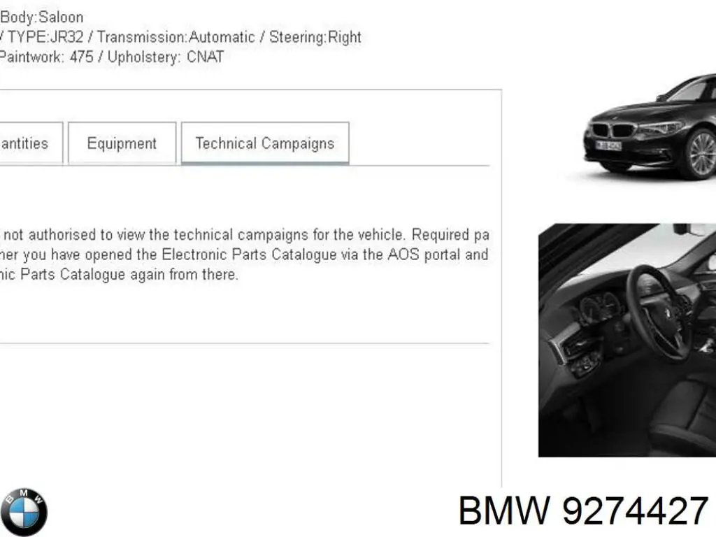 Купить 9274427 BMW Ультразвуковой датчик парковки