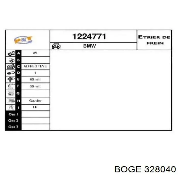 Купить 328040 Boge Амортизатор передней подвески