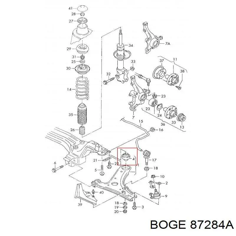 87284A Boge Сайлентблок нижнего переднего рычага