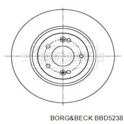 Передние тормозные диски BBD5238 Borg&beck