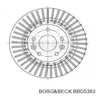 BBD5363 Borg&beck disco do freio dianteiro