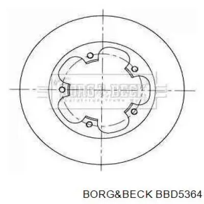 BBD5364 Borg&beck disco do freio traseiro