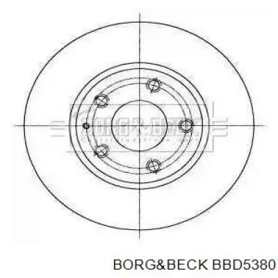 BBD5380 Borg&beck disco do freio dianteiro