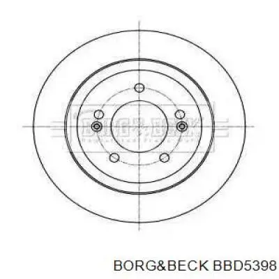 BBD5398 Borg&beck disco do freio traseiro