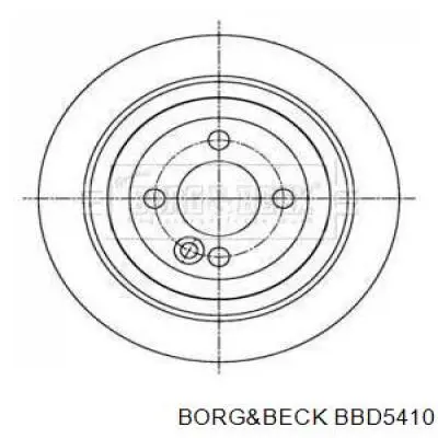 BBD5410 Borg&beck disco do freio traseiro