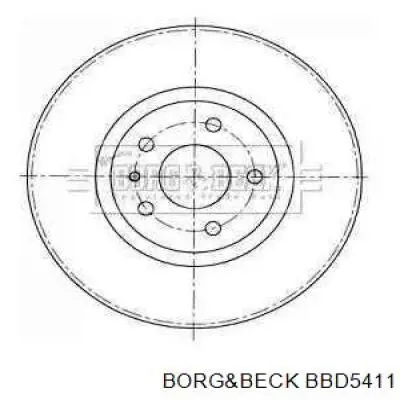 BBD5411 Borg&beck disco do freio dianteiro