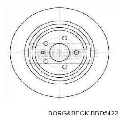 BBD5422 Borg&beck disco do freio traseiro