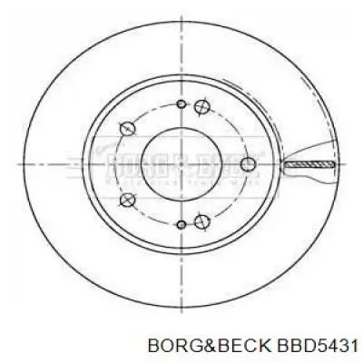 BBD5431 Borg&beck disco do freio dianteiro