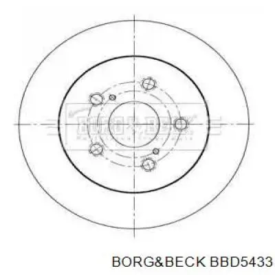 BBD5433 Borg&beck disco do freio traseiro