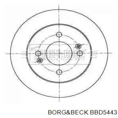 BBD5443 Borg&beck disco do freio traseiro