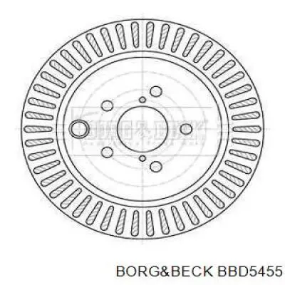 BBD5455 Borg&beck disco do freio traseiro