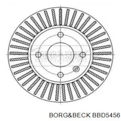 BBD5456 Borg&beck disco do freio dianteiro