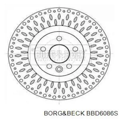 BBD6086S Borg&beck disco do freio dianteiro