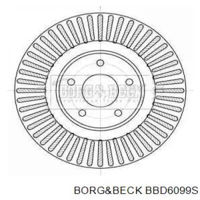 BBD6099S Borg&beck disco do freio dianteiro