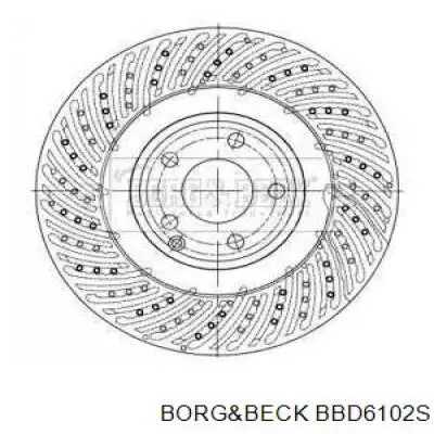 BBD6102S Borg&beck disco do freio dianteiro