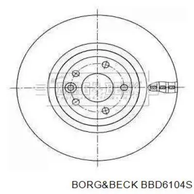 BBD6104S Borg&beck disco do freio dianteiro