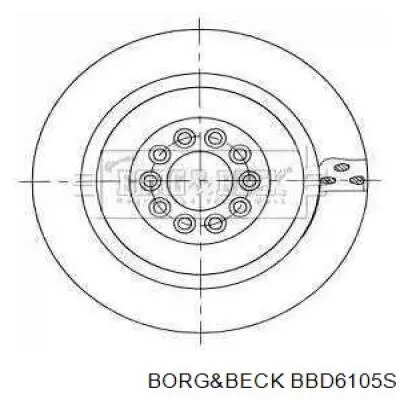 BBD6105S Borg&beck disco do freio dianteiro