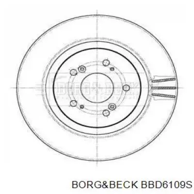 Передние тормозные диски BBD6109S Borg&beck