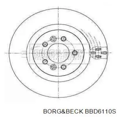 BBD6110S Borg&beck disco do freio dianteiro